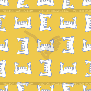 Lower jaw seamless pattern. mandible human bone - vector clipart