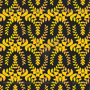 Olive branch seamless pattern. Golden floral - stock vector clipart