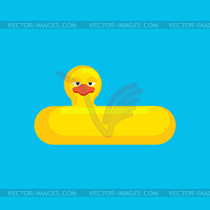 Inflatable duck . Childrens toy for swimming - royalty-free vector image