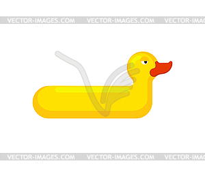Inflatable duck . Childrens toy for swimming - vector image