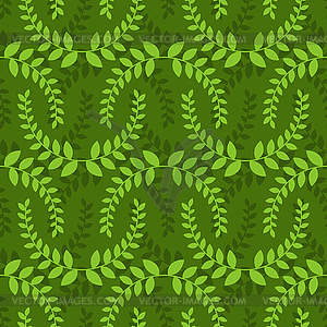 Leaves seamless pattern. Green leaf ornament. Natur - vector clipart