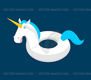 Inflatable unicorn . Magic Beast Toy for swimming - vector clipart