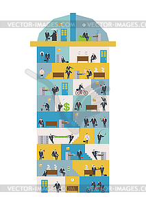 Office life Corporate. Managers in workplace. - vector EPS clipart