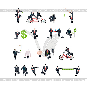 Office life set Corporate. Managers in workplace. - vector EPS clipart