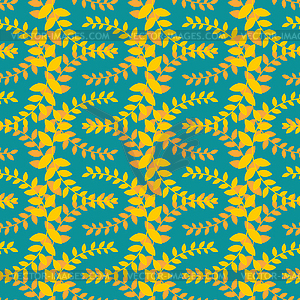Olive branch seamless pattern. Golden floral - vector clipart