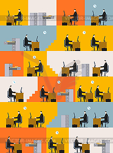 Office life pattern. Corporate background. - vector EPS clipart