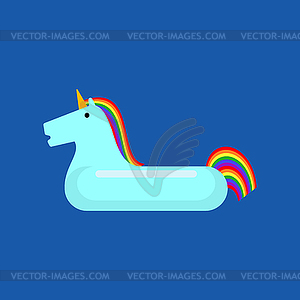 Inflatable unicorn . Magic Beast Toy for swimming - vector image