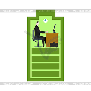 Full battery on smartphone. Charged accumulator. - vector clipart