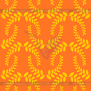 Olive branch seamless pattern. Golden floral - vector clip art