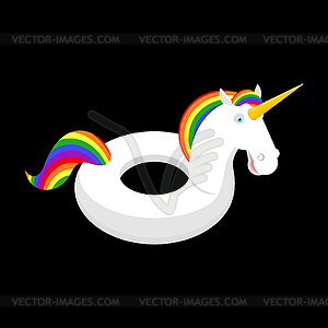 Inflatable unicorn . Magic Beast Toy for swimming - vector image