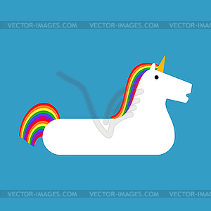 Inflatable unicorn . Magic Beast Toy for swimming - vector image