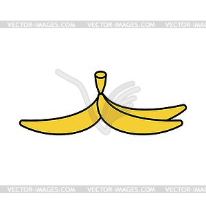 Banana peel . Banana Skin Style Outline - vector clip art