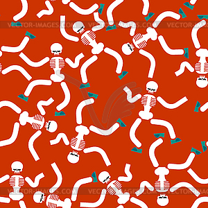 Танцы скелет бесшовные модели. Ад - цветной векторный клипарт