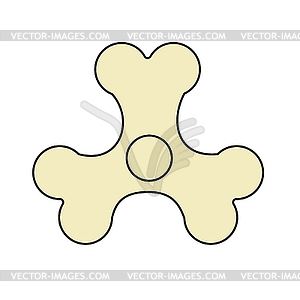 Spinner Bones Fidget finger toy. Halloween Anti - vector clip art