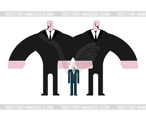 Security guard and boss. Bodyguard in suit. Strong - vector image