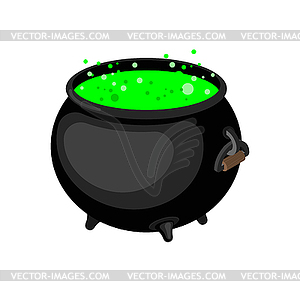 Pot of magical potion . Witch accessory. Halloween - vector clipart