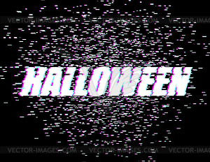 Halloween glitch effect. TV interference. - vector image