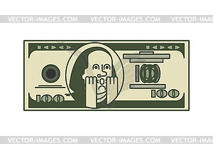 Dollar OMG portrait Franklin. USA money. American - vector image
