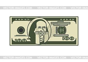 Dollar OMG portrait Franklin. USA money. American - vector image