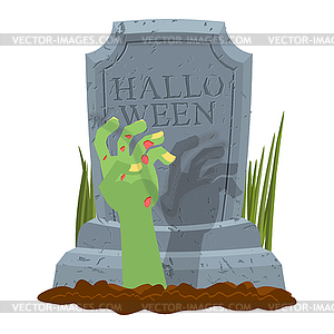 scary tombstone clipart zombie