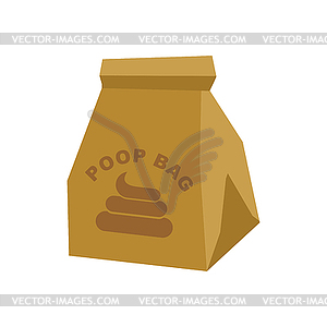 Poop bag. Bag for canine shit  - vector clipart