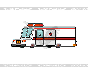 Ambulance car cartoon style. health care car - vector image