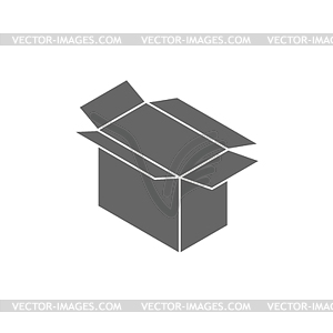 Cardboard box open icon sign - vector image