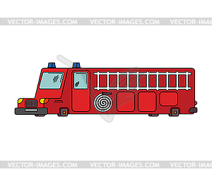 Fire engine car cartoon style. Big red car - vector image