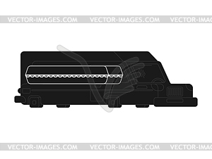 Hearse and coffin cartoon style. Funeral car - vector image