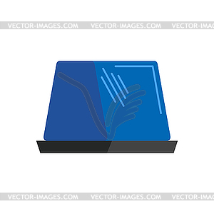 Car blue flasher light sign  - vector clip art