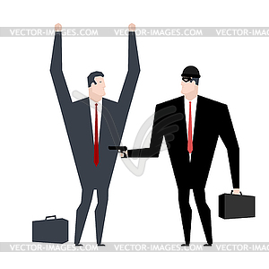 Businessman robber. Business robbery. Boss criminal - vector clipart