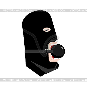 BDSM mask and Gag in mouth. sexy toy - vector clipart