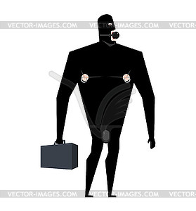 Businessman BDSM slave. Boss Leather bandage. Sexy - vector clip art