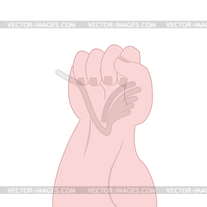 Fist of victory. Strong hand  - vector image