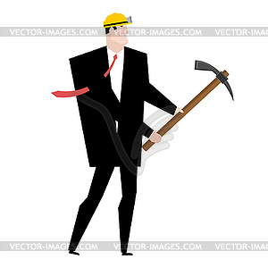 Mining bitcoin. Minir Extraction Crypto currency - vector image