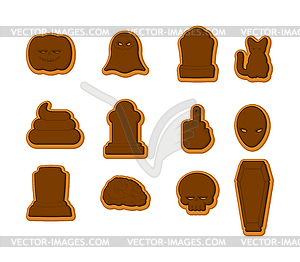 Halloween cookies set. Cookie for terrible - royalty-free vector image