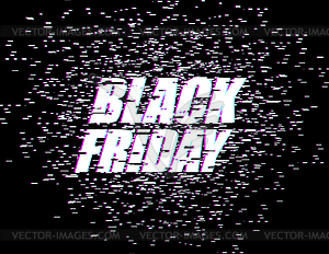 Black Friday Glitch effect emblem. website display - vector clipart