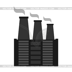 Black smoke pipes of factory. Ecological - vector clipart