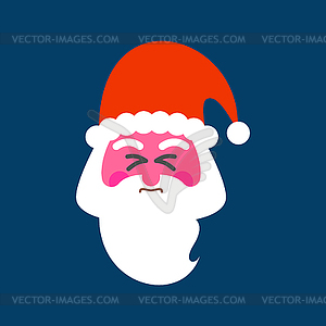 Santa straining face. Red face of Christmas - vector clip art