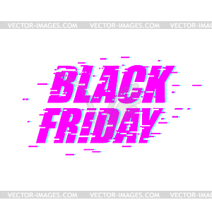 Black Friday Glitch effect emblem. website display - vector image