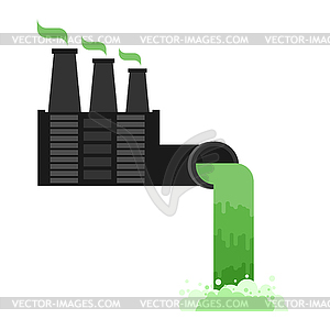 Industrial landscape. Plant poisonous emissions. - vector clipart