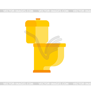 Gold toilet bowl . Expensive WC - stock vector clipart