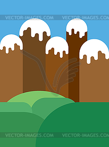 Nature background. Mountains and meadows - vector image