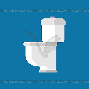 Toilet bowl on blue background. Accessory WC ill - stock vector clipart