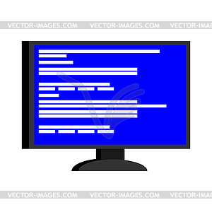 Computer screen of death blue. System error of PC. i - vector image