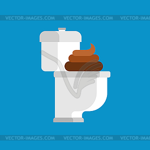 Dirty toilet and shit. filthy WC  - vector clip art