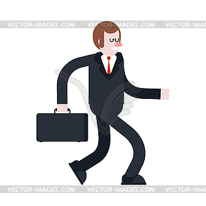 Businessman walking . Manager with case goes to - vector clipart / vector image