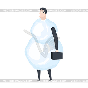 Snowman Businessman. Winter boss. Snow manager. - vector clipart