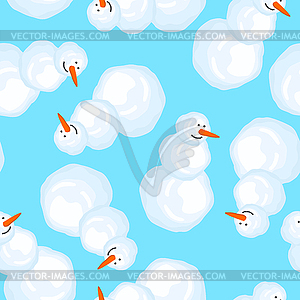 Snowman pattern. Christmas new year background - vector clipart