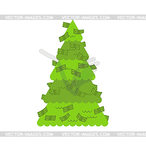 Christmas tree financial. dollars decoration. Symbo - vector clipart